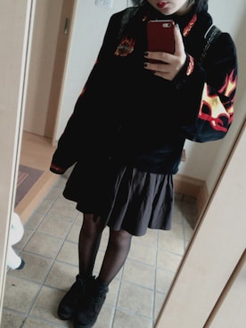「UNIF」｜「アイテム（バックパック/リュック）」を使った、Kaho:)さん（レディース・158cm）の冬コーディネート