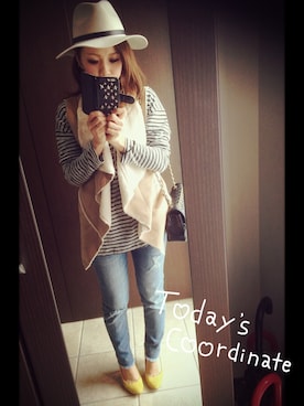 「YEVS（イーブス）のアイテム（帽子）」を使った、kiiie☺︎さん（レディース・153cm）の冬コーディネート