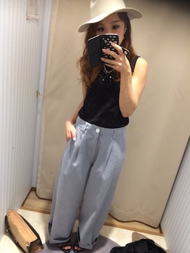 「YEVS（イーブス）のアイテム（帽子）」を使った、kiiie☺︎さん（レディース・153cm）の夏コーディネート