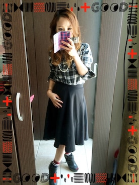 「アイテム（ブーティ）」を使った、kiiie☺︎さん（レディース・153cm・30代）の秋コーディネート