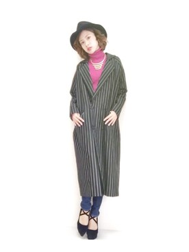 「撮影」｜「アイテム（チェスターコート）」を使った、Ema.05さん（レディース・152cm）の冬コーディネート