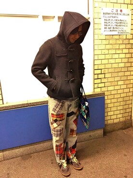 「JOURNAL STANDARD（ジャーナルスタンダード）のアイテム（ダッフルコート）」を使った、HirôtaKa_sTさん（メンズ・171cm）の冬コーディネート