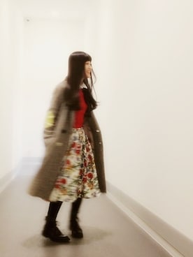 「ツイードコート」｜「アイテム（その他アウター）」を使った、Yumiko Maruokaさん（レディース・153cm）の冬コーディネート