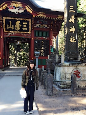 「mame（マメ）のアイテム（ブルゾン）」を使った、Yumiko Maruokaさん（レディース・153cm）の冬コーディネート