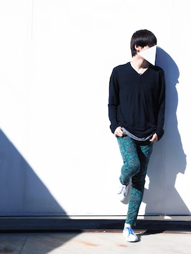 「SCOTCH & SODA（スコッチ アンド ソーダ）のアイテム（スニーカー）」を使った、プレレさん（メンズ・183cm）の秋コーディネート