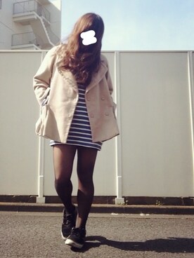 「ベージュのコート」｜「アイテム（その他アウター）」を使った、noncoさん（レディース・165cm）の冬コーディネート