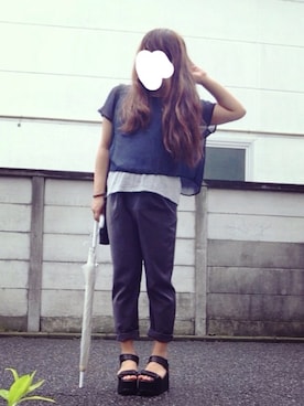 「グレーパンツ」｜noncoさん（レディース・165cm）の夏コーディネート