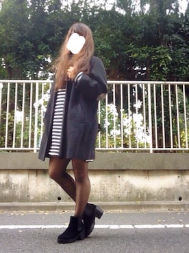 「シアータイツ」｜「アイテム（ジャケット/アウター）」を使った、noncoさん（レディース・165cm）の秋コーディネート
