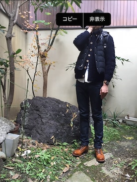 「アー・ペー・セー(A.P.C.)」｜SHさん（メンズ・185cm）の冬コーディネート