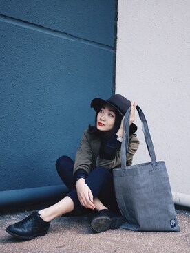 「blue」｜「アイテム（ダウンジャケット/コート）」を使った、otherwayさん（レディース・160cm）の冬コーディネート