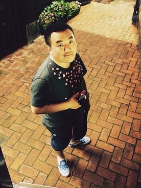 「EVISU（エヴィス）のアイテム（その他パンツ）」を使った、水ちゃんさん（メンズ・171cm）の秋コーディネート