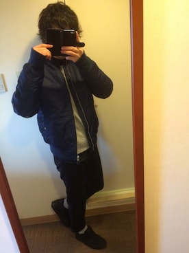 「クロップドパンツ」｜るるるさん（メンズ・169cm）の冬コーディネート