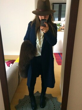 「rag & bone（ラグアンドボーン）のアイテム（帽子）」を使った、megさん（レディース・157cm）の秋コーディネート