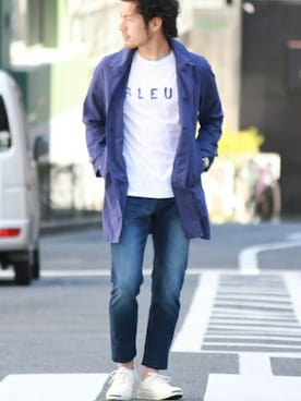 「ジャックパーセル」｜「アイテム（ステンカラーコート）」を使った、JOURNAL STANDARD 表参道 スタッフさん（メンズ・175cm）の春コーディネート