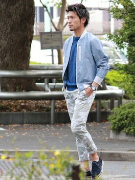 「JOURNAL STANDARD（ジャーナルスタンダード）のアイテム（ブルゾン）」を使った、JOURNAL STANDARD 表参道 スタッフさん（メンズ・175cm）の春コーディネート