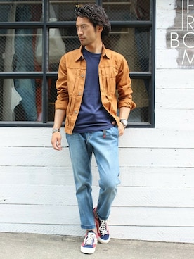 「JOURNAL STANDARD（ジャーナルスタンダード）のアイテム（ブルゾン）」を使った、JOURNAL STANDARD 表参道 スタッフさん（メンズ・175cm）の夏コーディネート