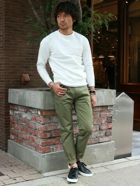 「アイテム（スウェット）」を使った、JOURNAL STANDARD 表参道 スタッフさん（メンズ・175cm）の夏コーディネート