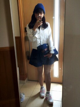 「ブルー x ホワイト」｜namiさん（レディース・164cm）の春コーディネート