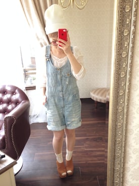 「シースルー」｜「アイテム（ニットキャップ/ビーニー）」を使った、aliceayakoさん（レディース・148cm）の春コーディネート