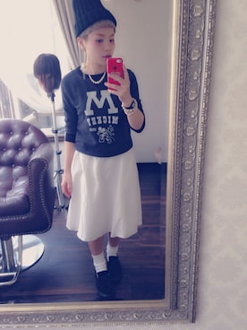 「パールブレスレット（ブレスレット、ゴールド系）」を使った、aliceayakoさん（レディース・148cm）の秋コーディネート