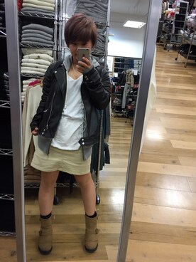 「無印良品（ムジルシリョウヒン）のアイテム（マウンテンパーカー）」を使った、ろいどさん（レディース・151cm）の秋コーディネート