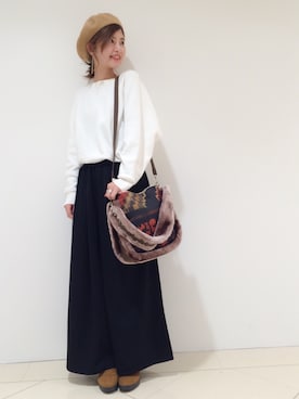 「ROSE BUD（ローズバッド）のアイテム（帽子）」を使った、shiraiさん（レディース・160cm）の秋コーディネート