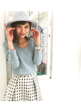 「mystic（ミスティック）のアイテム（ハット）」を使った、shiraiさん（レディース・160cm）の春コーディネート