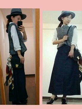 「GLOBAL WORK（グローバルワーク）のアイテム（その他）」を使った、meuさん（レディース・155cm）の秋コーディネート