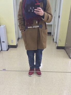 「Ne-net（ネネット）のアイテム（ダッフルコート）」を使った、ともしさん（メンズ・175cm）の冬コーディネート