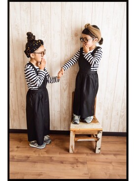 「イロチ買い」｜「アイテム（オールインワン・サロペット）」を使った、junaanco✩⃛さん（キッズ・100cm）の春コーディネート