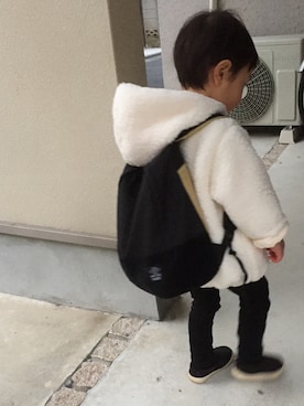 「abcd（ナシ）のアイテム（バックパック/リュック）」を使った、Ryuさん（キッズ・90cm）の冬コーディネート