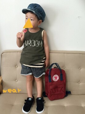 「babygap」｜「アイテム（キャスケット）」を使った、Ryuさん（キッズ・90cm）の夏コーディネート
