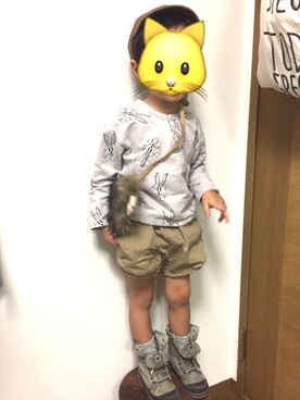 「Cienta（シエンタ）のアイテム（ブーツ）」を使った、Ryuさん（キッズ・100cm）の秋コーディネート