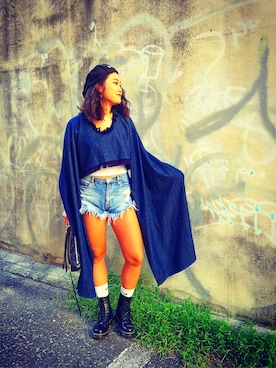 「NIKE(ナイキ)のアイテム(ハンチング/ベレー帽)」を使った、meridaさん(レディース・162cm)の秋コーディネート