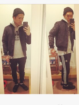 「BRIXTON（ブリクストン）のアイテム（ニットキャップ/ビーニー）」を使った、SG Ryohey(休止中)さん（メンズ・163cm）の秋コーディネート