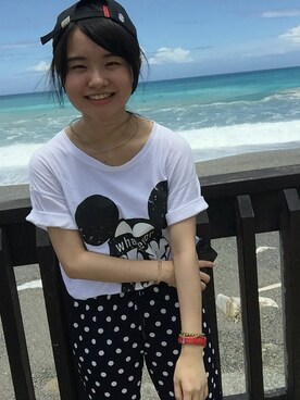 「Slightly Numb（スライトリーナム）のアイテム（帽子）」を使った、Yellyさん（レディース・158cm）の夏コーディネート