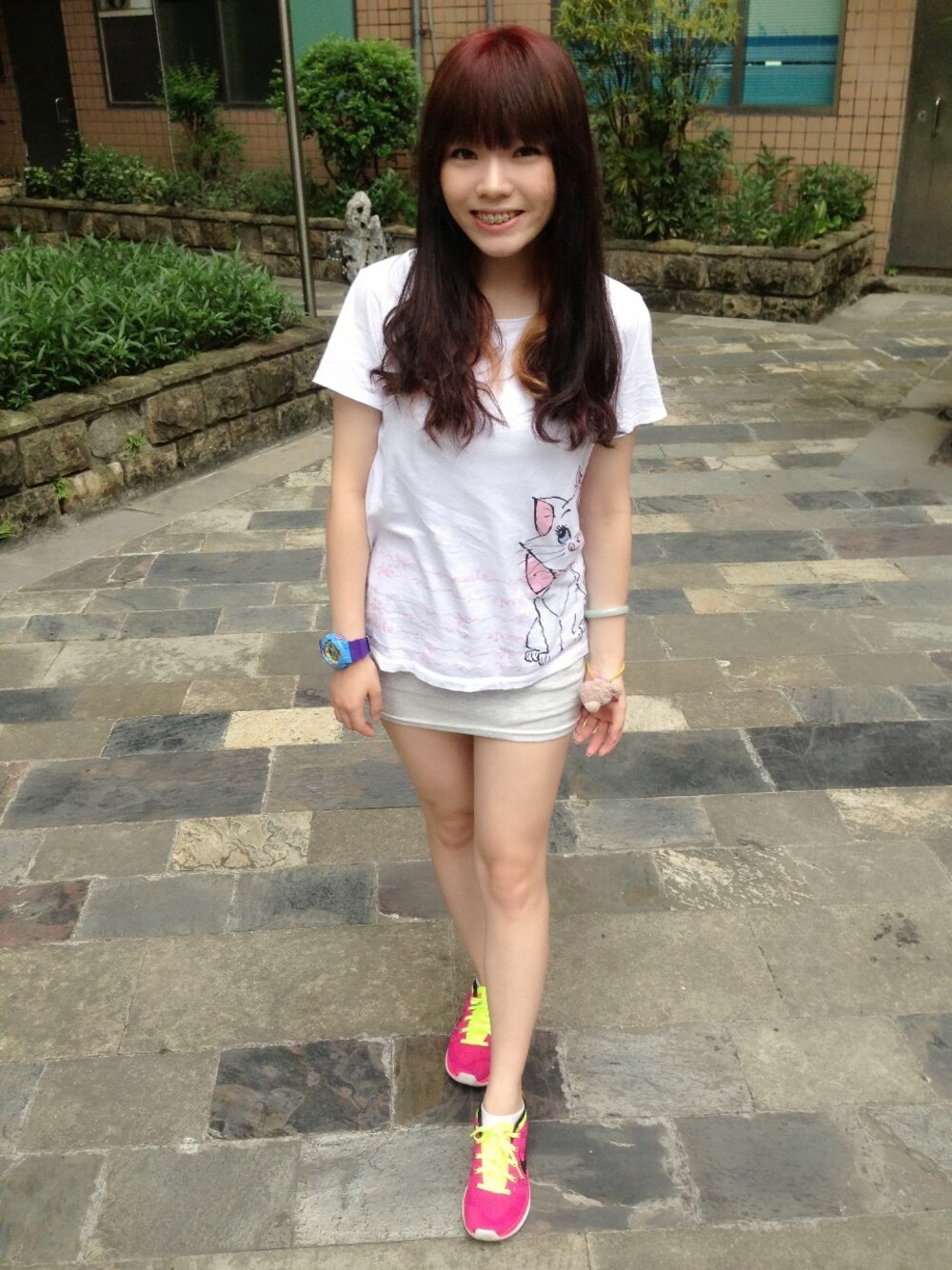 「NIKE、UNIQLO、G-SHOCK、disney、LOGO、FLYKNIT、Duffy」｜「UNIQLOのアイテム（その他、その他）」を使った、林咪さん（レディース・160cm）の夏コーディネートの1枚目の写真