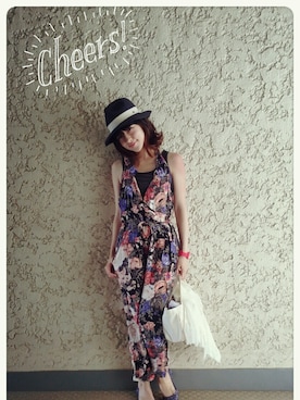 「COCUE（コキュ）のアイテム（オールインワン・サロペット）」を使った、teety-woo さん（レディース・153cm）の夏コーディネート