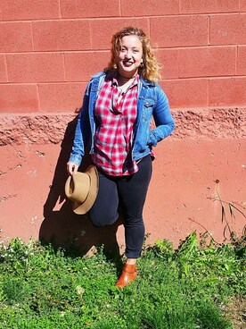 「madewell（メイドウェル）のアイテム（帽子）」を使った、Katieさん（レディース・165cm）の秋コーディネート