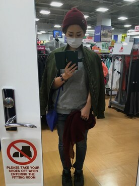 「AVAN LILY（アヴァンリリィ）のアイテム（MA-1）」を使った、...skさん（レディース・155cm）の春コーディネート