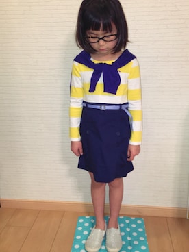 「TOMMY HILFIGER（トミーヒルフィガー）のアイテム（ワンピース/ドレス）」を使った、u-tanさん（キッズ・110cm）の春コーディネート