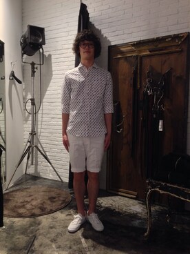 「HALB（ハルプ）のアイテム（パンツ）」を使った、ATMさん（メンズ・173cm）の春コーディネート