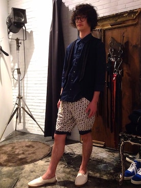 「HALB（ハルプ）のアイテム（パンツ）」を使った、ATMさん（メンズ・173cm）の春コーディネート