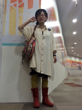 「アイテム（シャツワンピース）」を使った、たかいずみっとさん（レディース・158cm・20代）の秋コーディネート
