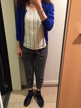 「SQUOVAL（スクオーバル）のアイテム（パンツ）」を使った、ヒジコさん（レディース・160cm）の春コーディネート