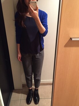 「SQUOVAL（スクオーバル）のアイテム（パンツ）」を使った、ヒジコさん（レディース・160cm）の春コーディネート