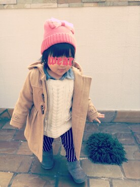 「GAP（ギャップ）のアイテム（ダッフルコート）」を使った、airinrinさん（キッズ・80cm）の冬コーディネート
