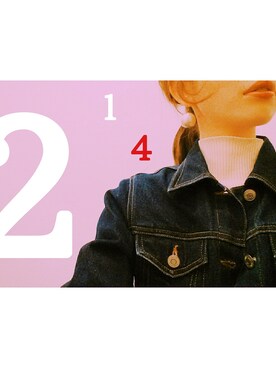 「denim jacket
（デニムジャケット、ブルー系）」を使った、ユキノさん（レディース・162cm）の冬コーディネート