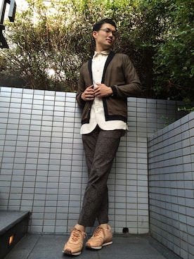 「フランクリーダー」｜ニメートルズ 江城 豪さん（メンズ・181cm）の春コーディネート