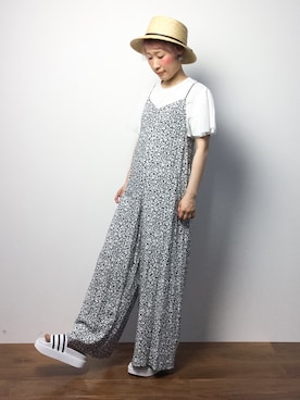 「A part by（アパートバイ）のアイテム（オールインワン・サロペット）」を使った、ひいこさん（レディース・154cm）の夏コーディネート